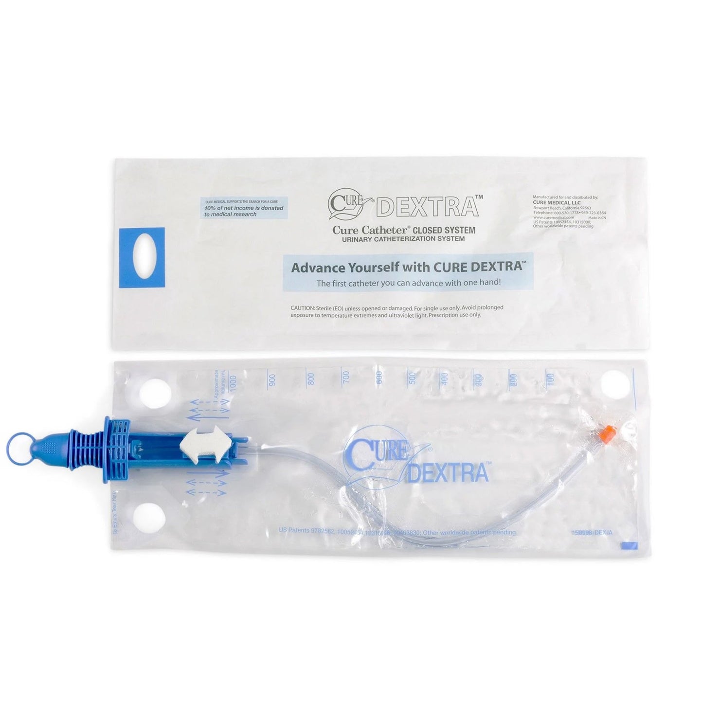 Intermittent Closed System Catheter Cure Dextra Closed System Unisex / Straight Tip 12 Fr.