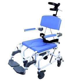 Commode / Shower Chair Healthline EZee Life Tilt Padded Flip-Back Arms Aluminum Frame Padded Backrest 18 Inch Seat Width 300 lbs. Weight Capacity