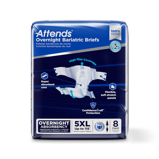 Attends Overnight Bariatric Briefs, 5X-Large