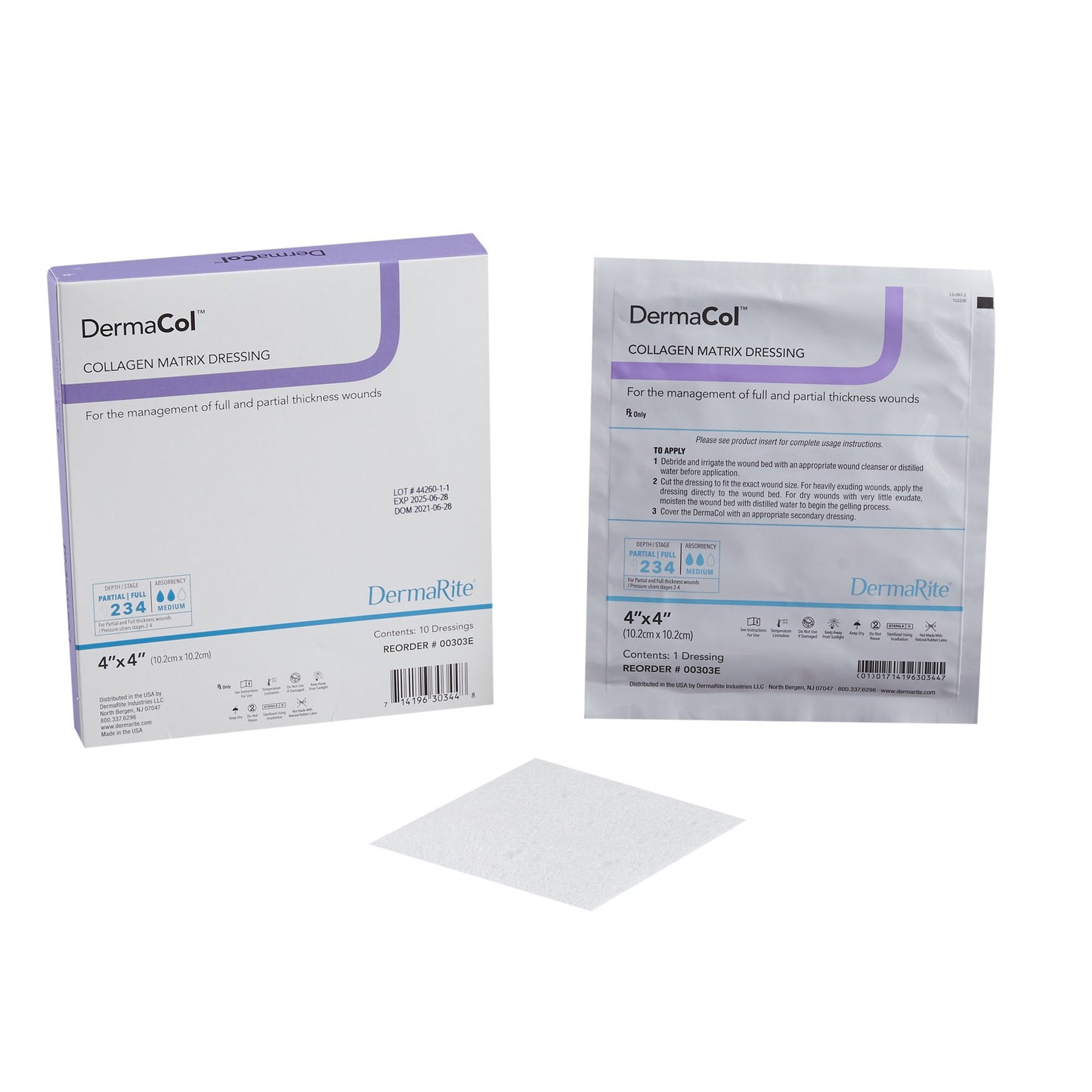 DermaCol™ Collagen Dressing 4 x 4 Inch
