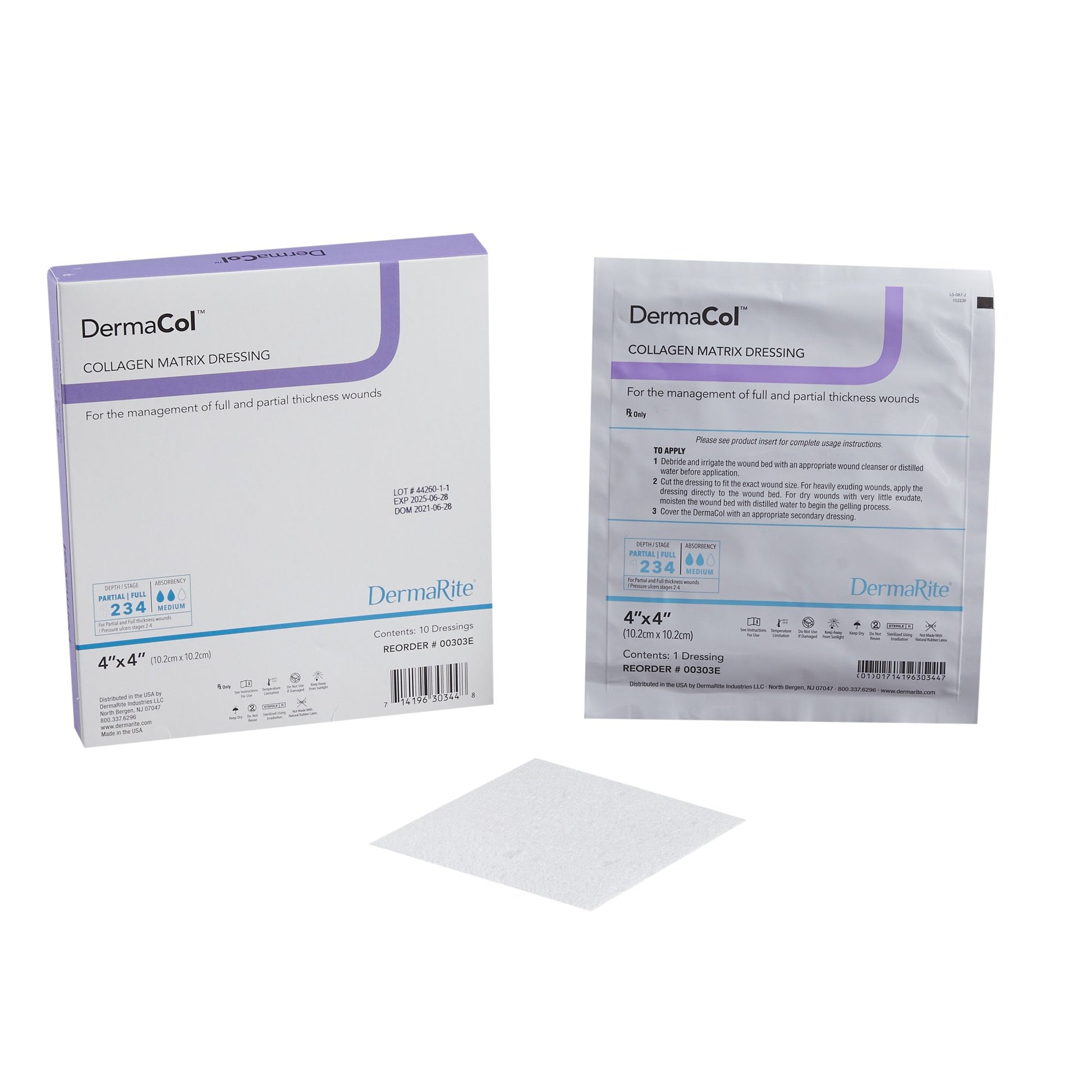 DermaCol™ Collagen Dressing 4 x 4 Inch