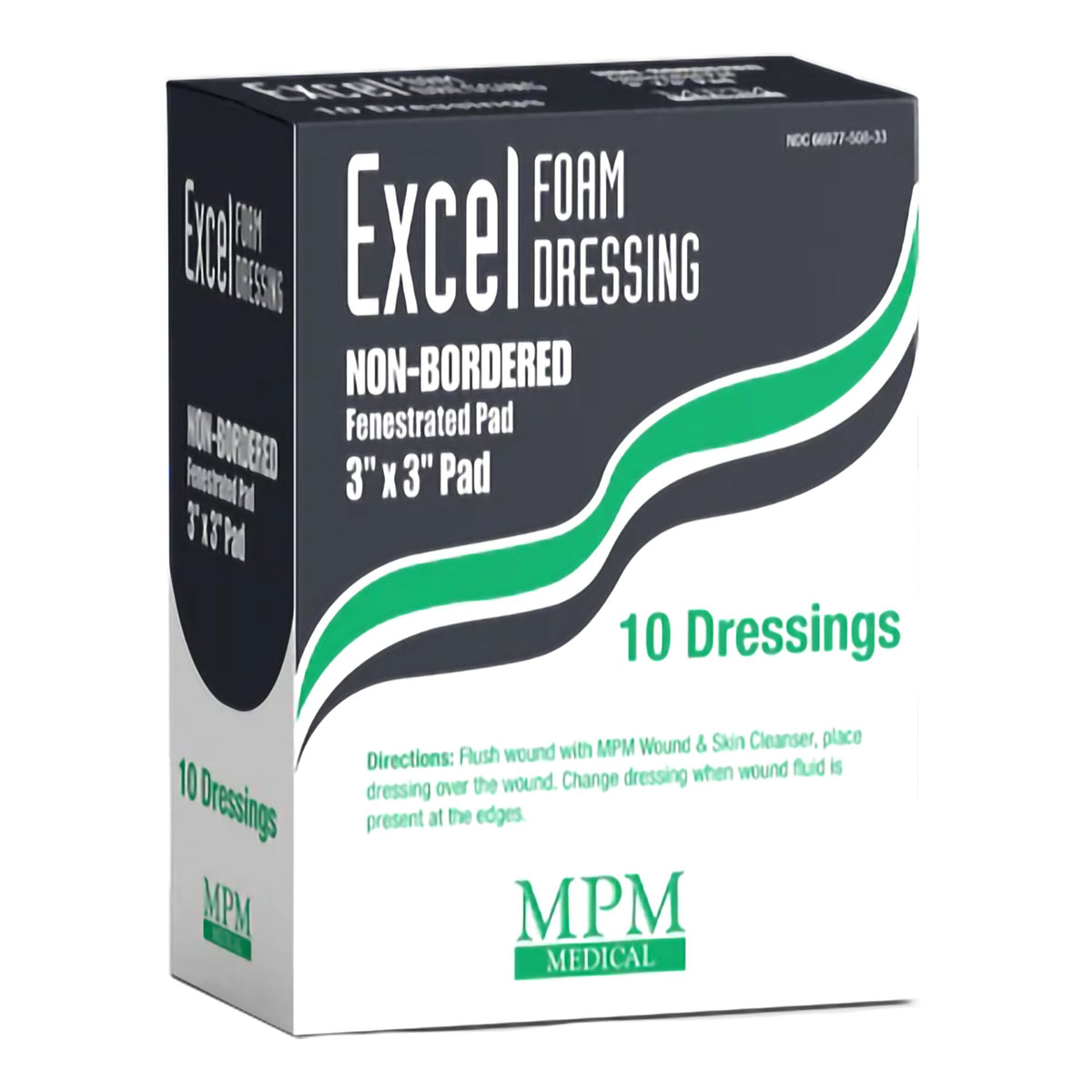 Foam Dressing MPM 3 X 3 Inch Without Border Waterproof Backing Nonadhe ...