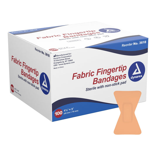 dynarex Tan Adhesive Fabric Bandage, 1 x 3 Inch