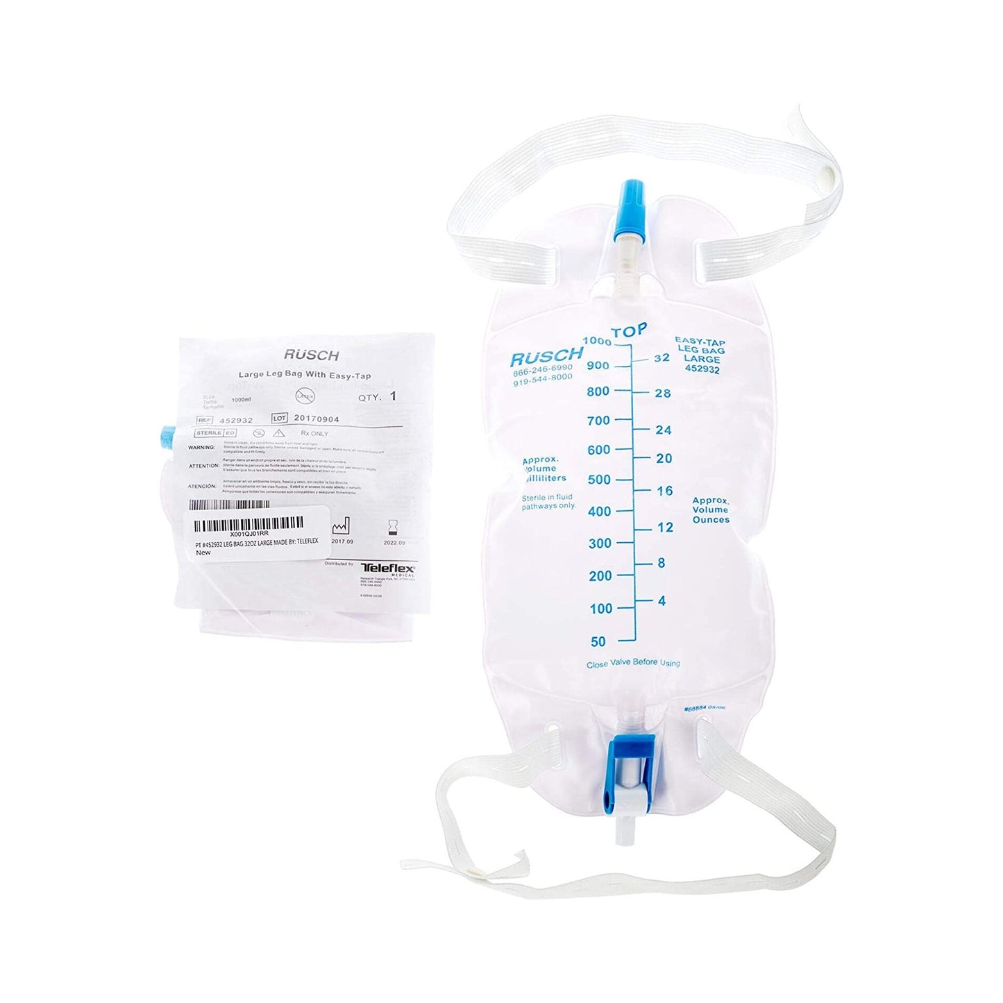 Easy Tap™ Urinary Leg Bag, 1000 mL