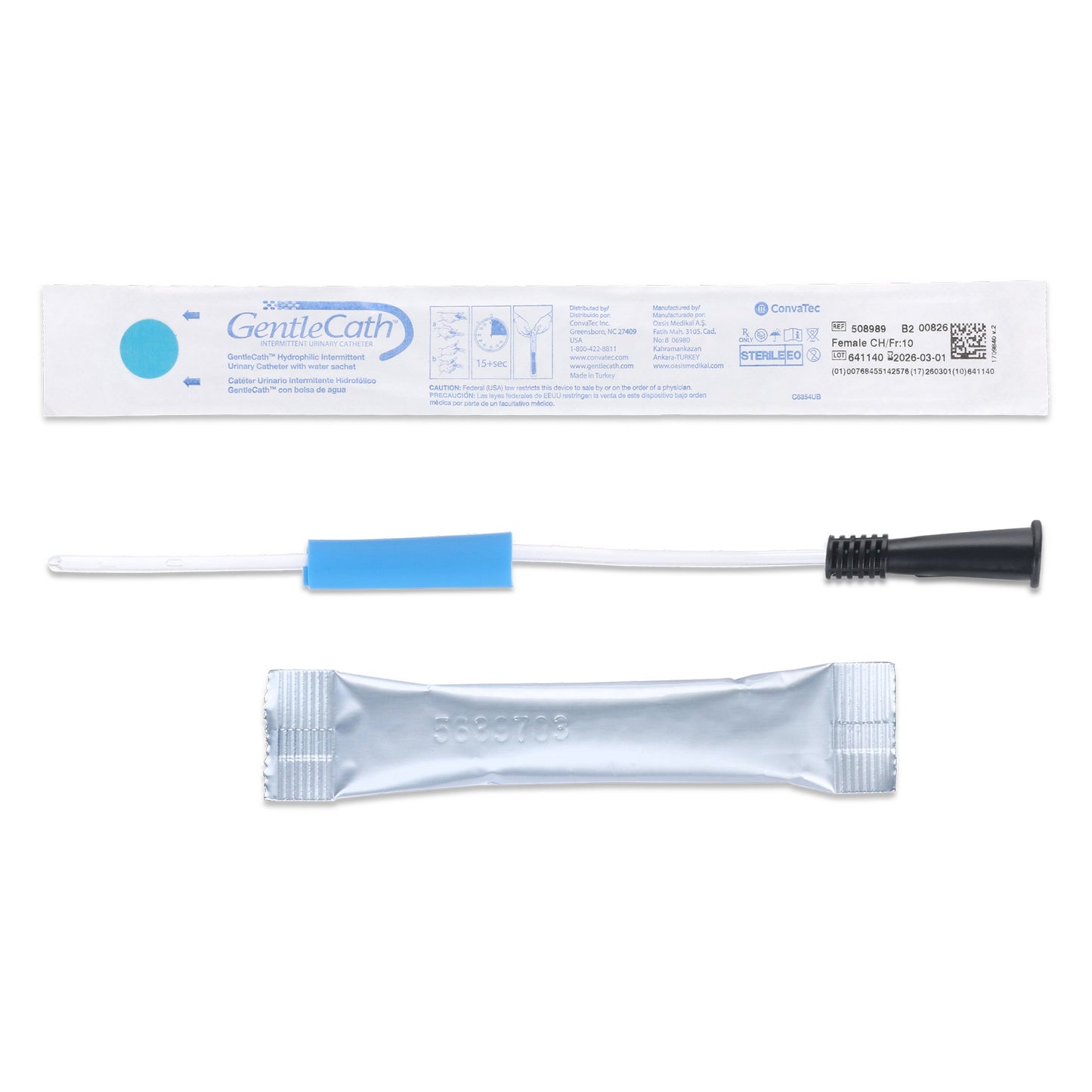 Urethral Catheter GentleCath™ Straight Tip Hydrophilic Coated PVC 10 Fr. 8 Inch Length