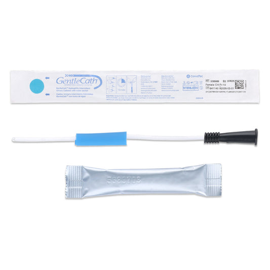 Urethral Catheter GentleCath™ Straight Tip Hydrophilic Coated PVC 10 Fr. 8 Inch Length