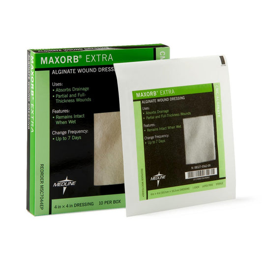 Maxorb Extra Calcium Alginate Dressing, 4 x 4 Inch