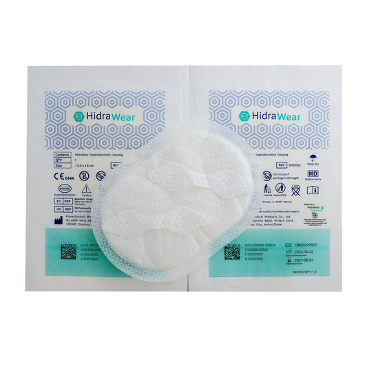Super Absorbent Dressing HidraWear Without Adhesive 13.5 X 19 cm Rectangle