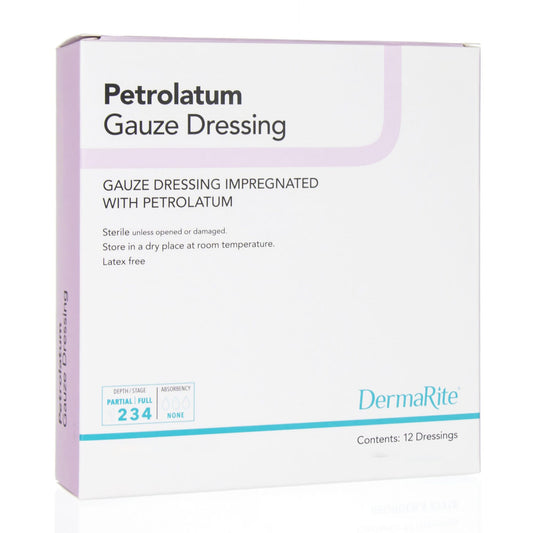 DermaRite Petrolatum Impregnated Dressing, 1 x 8 Inch