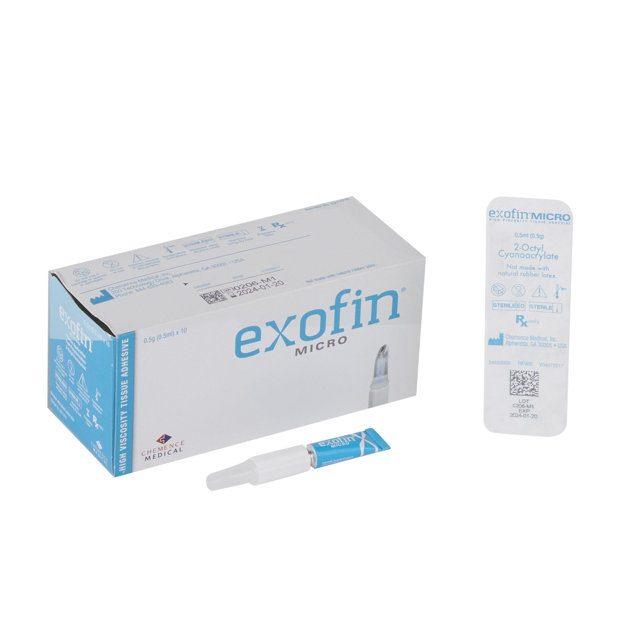 Skin Adhesive Exofin 0.5 mL High Viscosity Precision Applicator Tip 2 ...