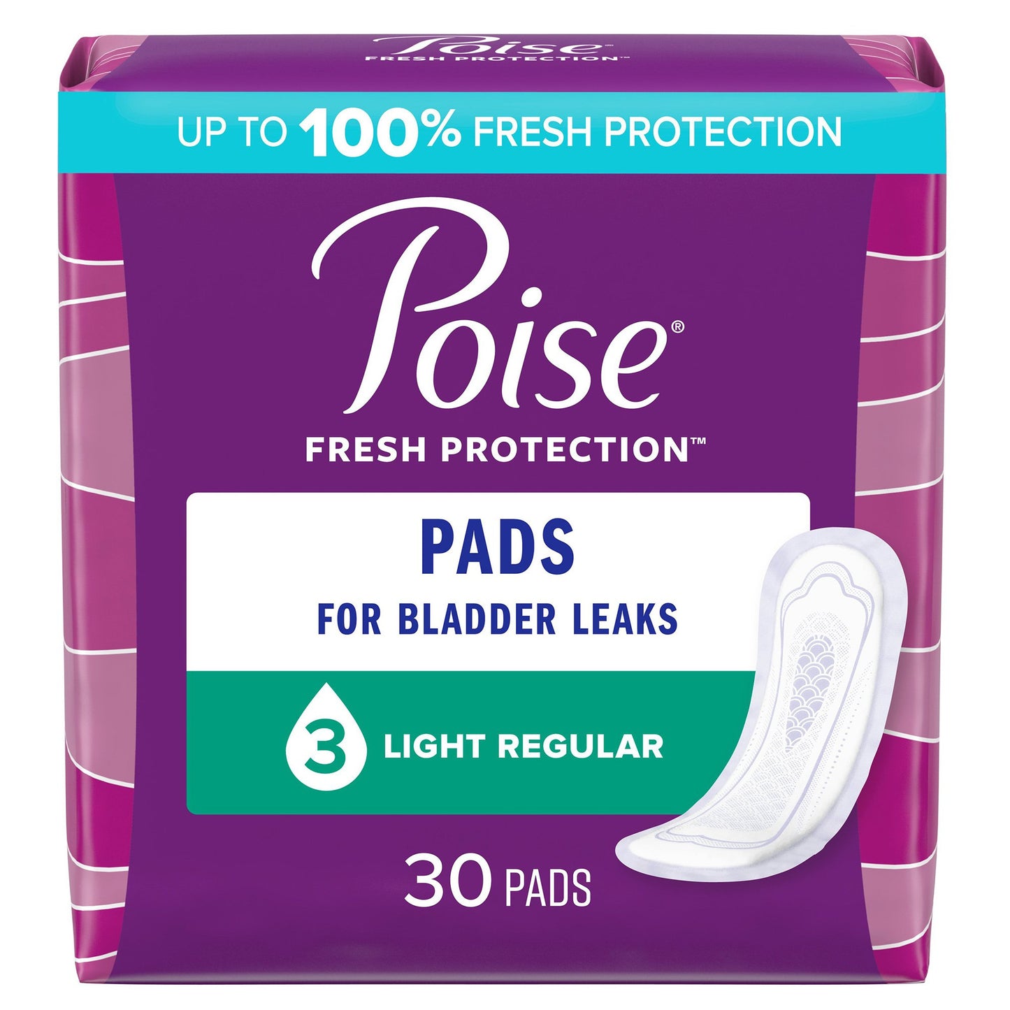 Poise Bladder Control Pads, Light Absorbency, Regular Length