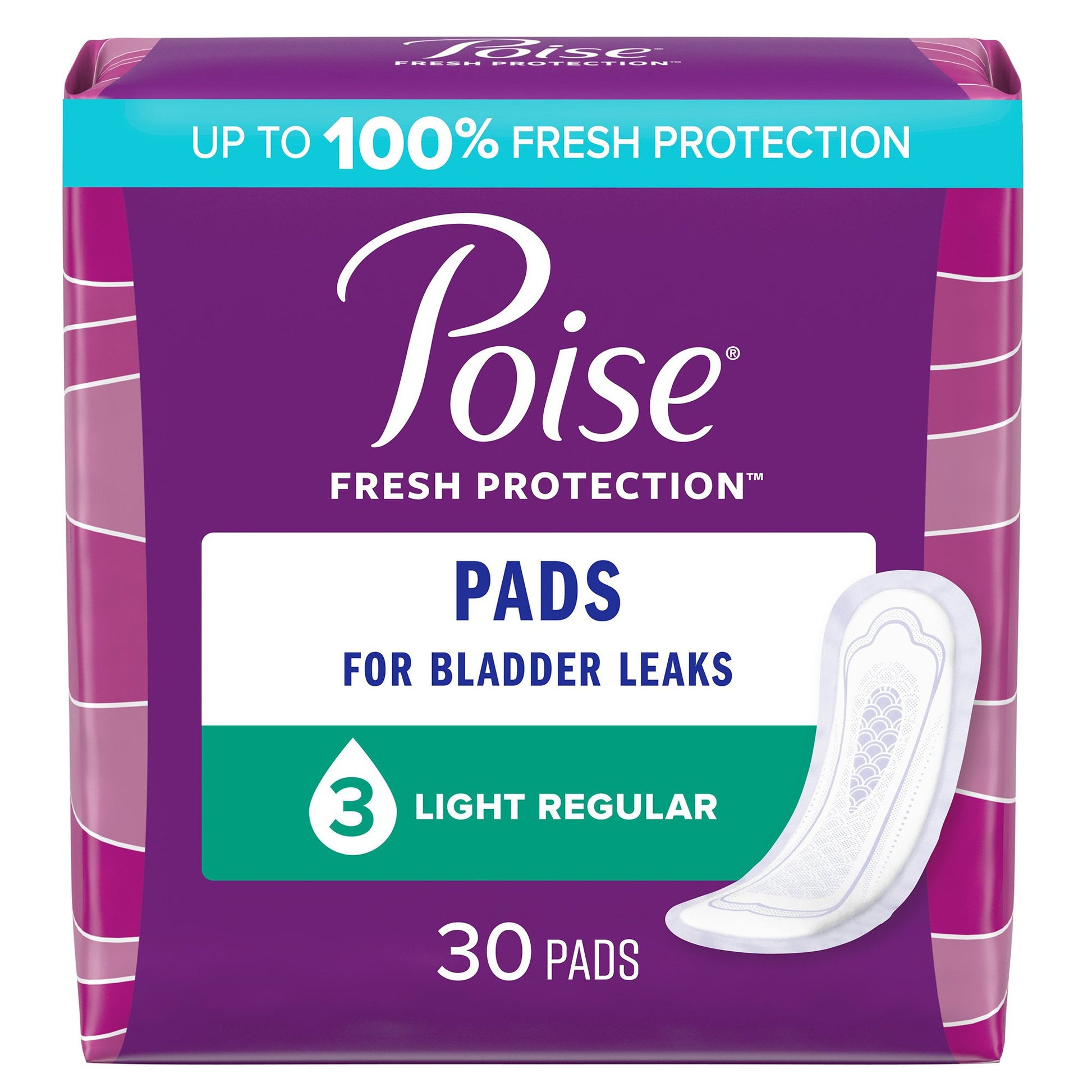 Poise Bladder Control Pads, Light Absorbency, Regular Length