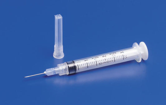 Monoject™ 3 mL Syringe with Hypodermic Needle, 20 Gauge, 1 Inch Needle Length