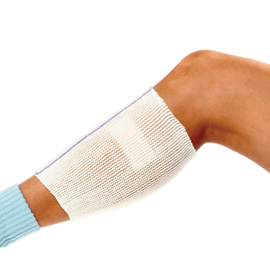 Elastic Net Retainer Dressing X-Span Tubular White / Purple Polyester / Spandex Size 6 8 Yard Length Waist / Head / Thigh NonSterile