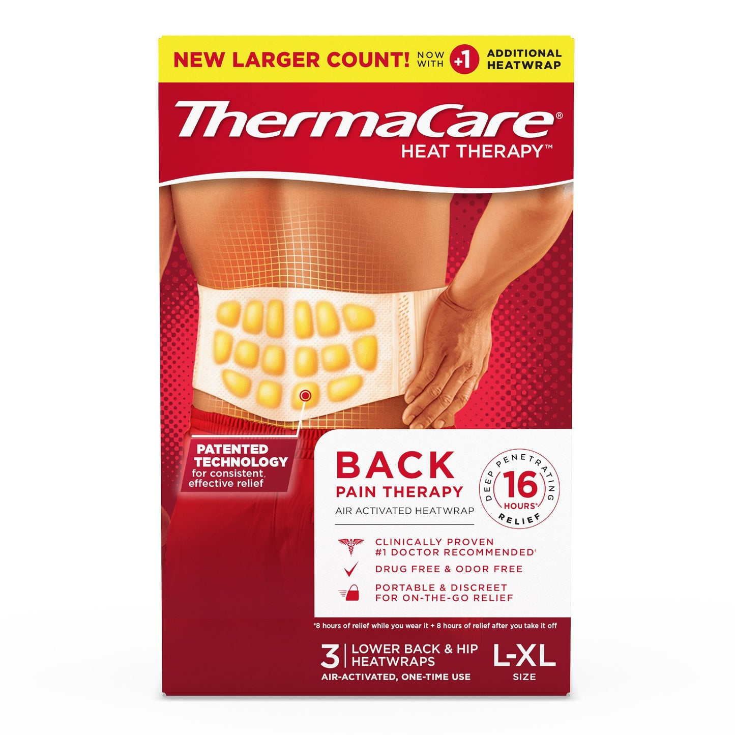 ThermaCare Back Pain Therapy Heatwraps L-XL