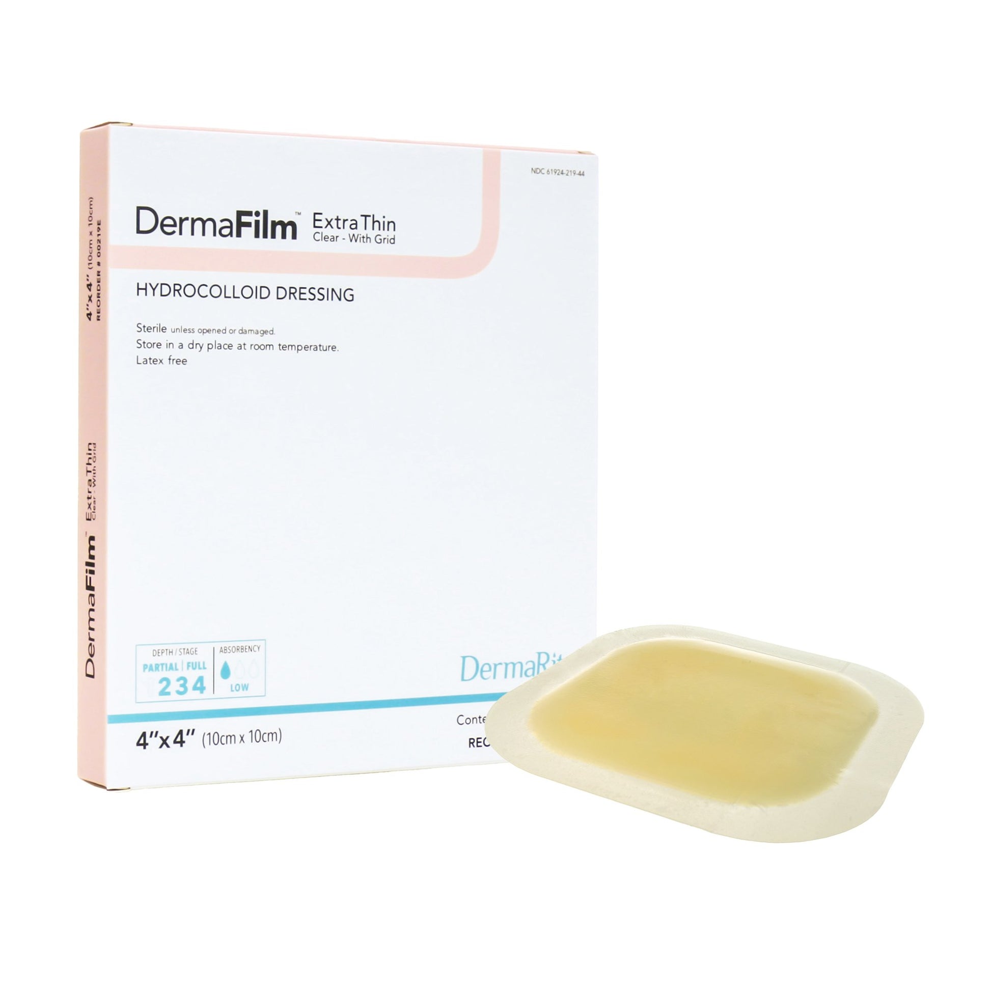 DermaFilm Hydrocolloid Dressing, 4 x 4 Inch