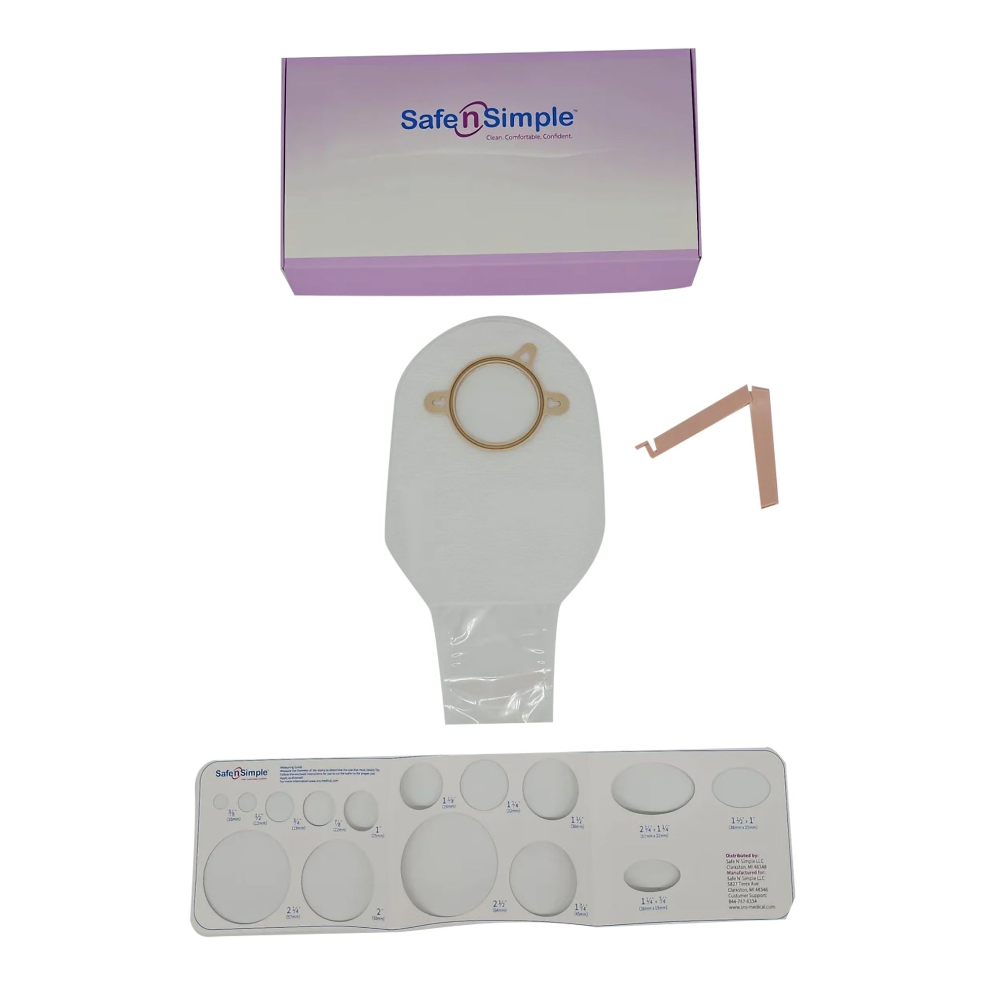 Ostomy Pouch Safe n Simple™ Two-Piece System 12 Inch Length Without Barrier Drainable