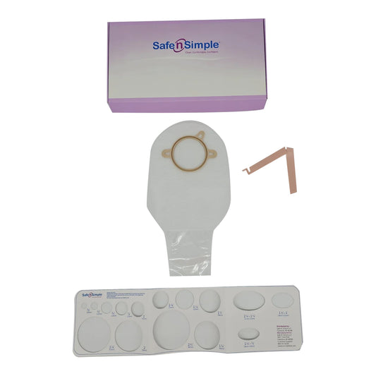 Ostomy Pouch Safe n Simple™ Two-Piece System 12 Inch Length Without Barrier Drainable