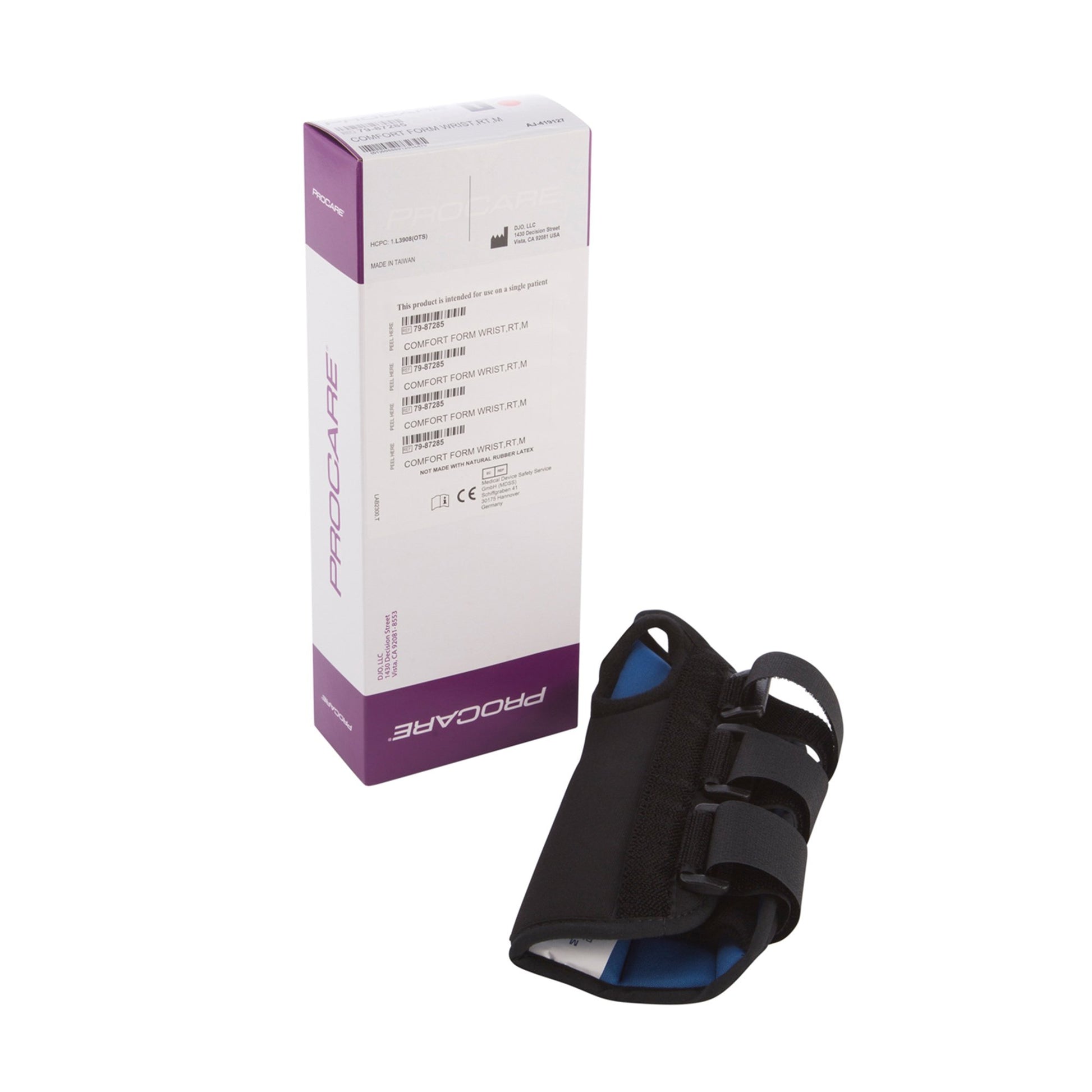 ProCare ComfortForm™ Wrist Brace with Palmar Stay, Aluminum/Foam/Lycra, Black
