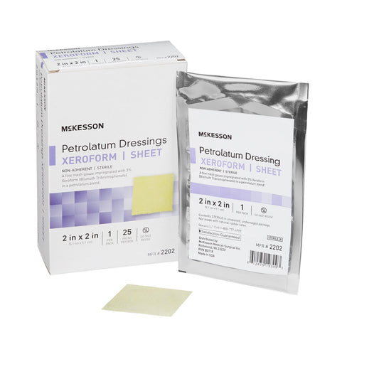 McKesson Xeroform Petrolatum Impregnated Dressings, 2 x 2 Inch