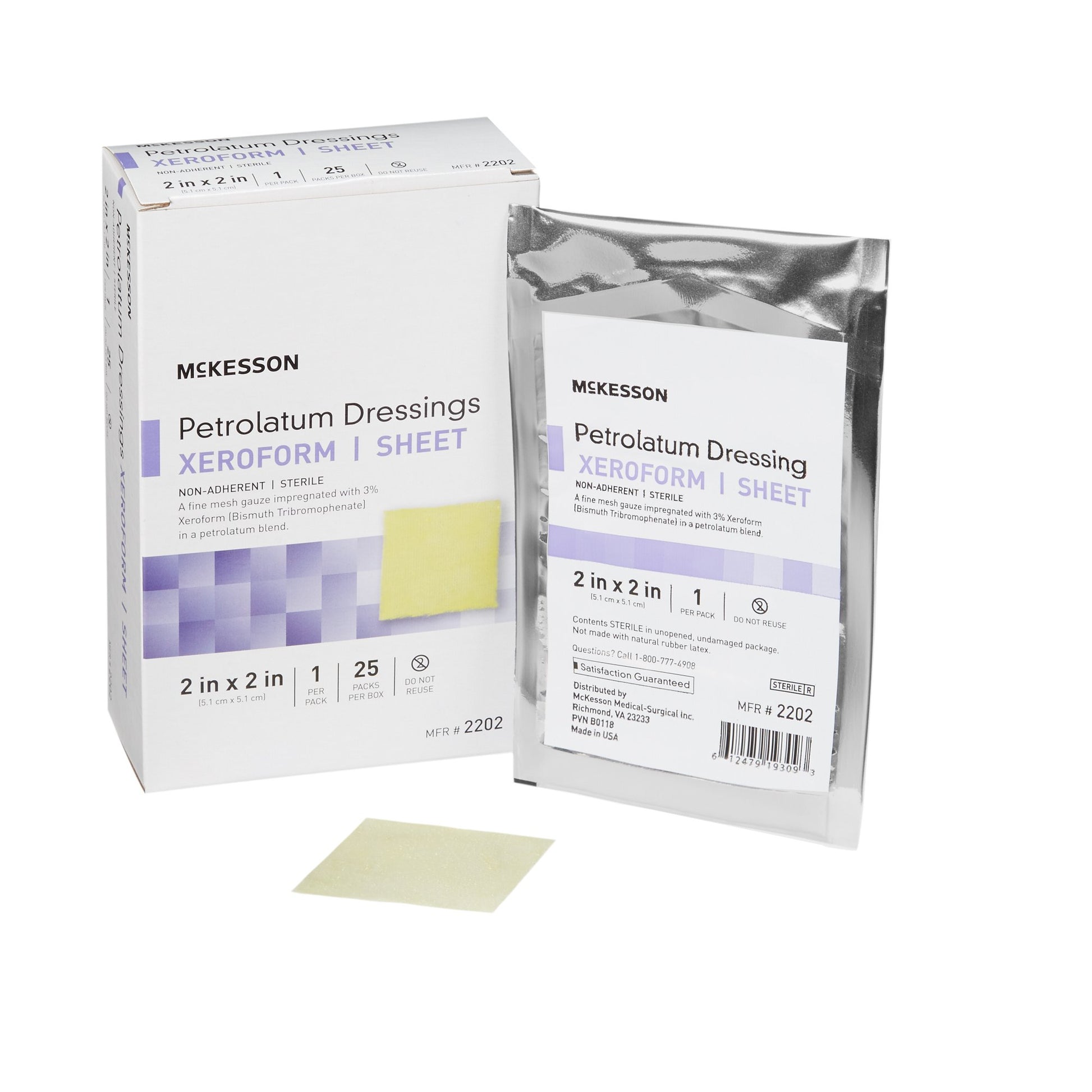 McKesson Xeroform Petrolatum Impregnated Dressings, 2 x 2 Inch