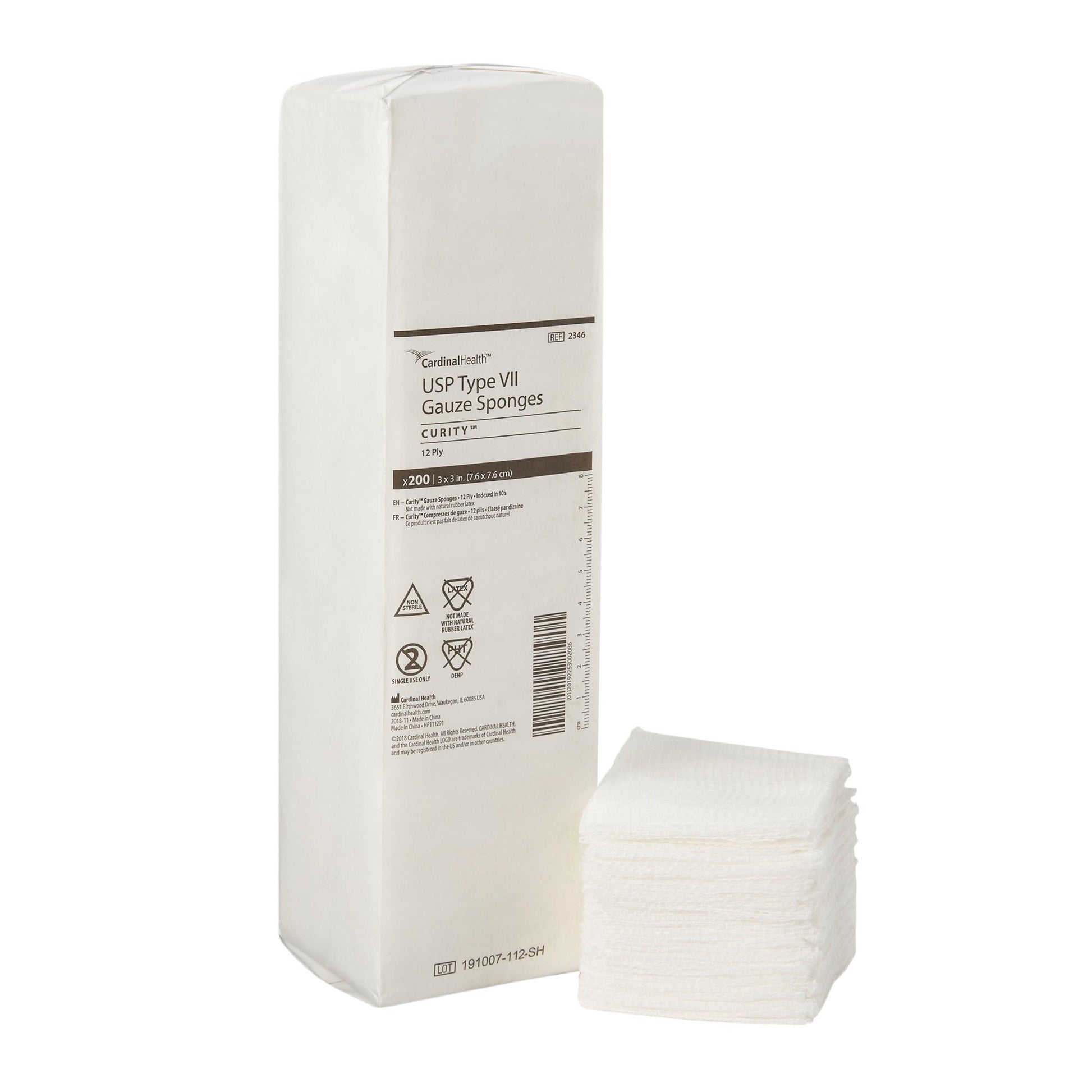 Curity™ USP Type VII Gauze Sponge, 3 x 3 Inch, 12-Ply