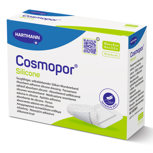 Island Dressing Cosmopor Silicone 3.2 X 4 Inch Rectangle Sterile Water Resistant Nonwoven Backing