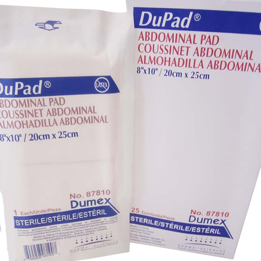 DuPad Sterile Abdominal Pad, 8 x 10 Inch, 1-Ply