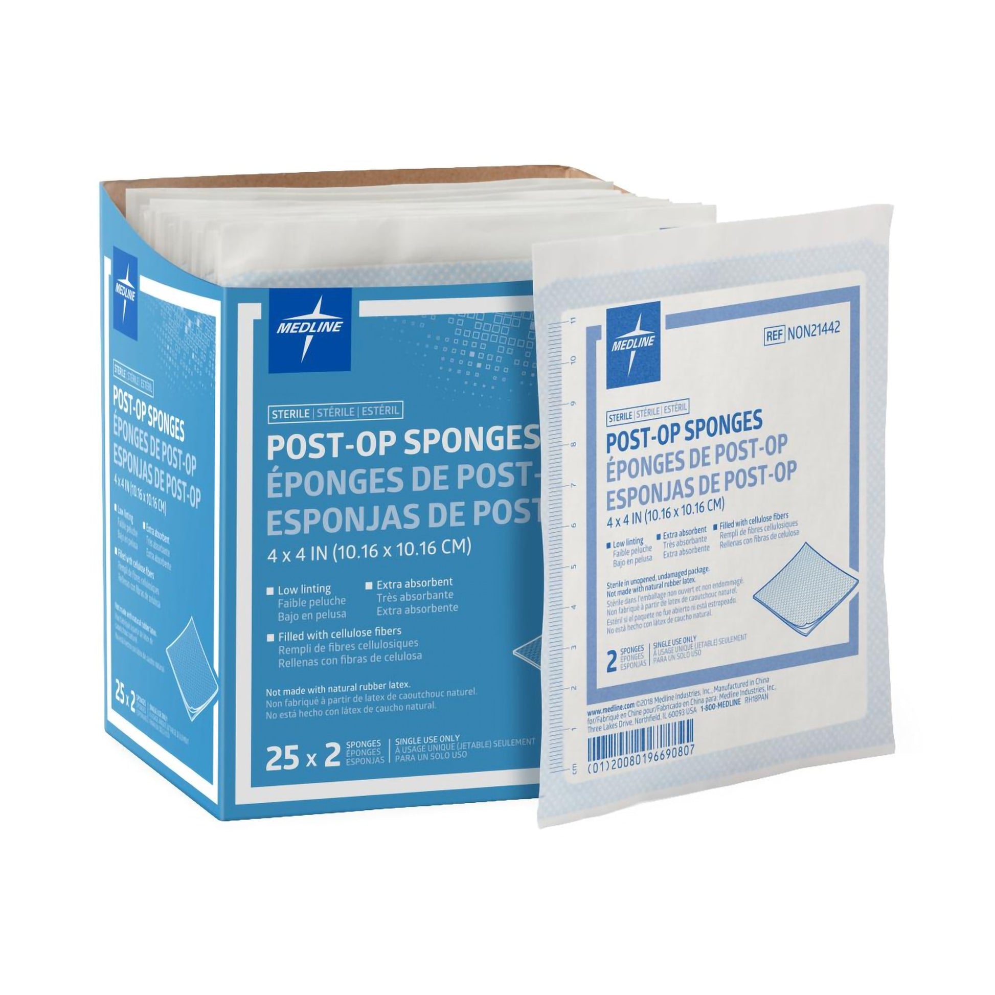 Avant Gauze Sterile Nonwoven Sponge, 4 x 4 Inch, 4-Ply