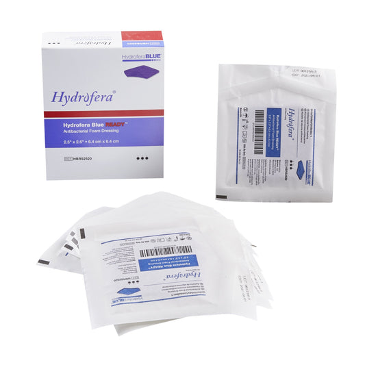 Hollister Hydrofera Blue Ready™ Antibacterial Foam Dressing, 6.4 x 6.4 cm