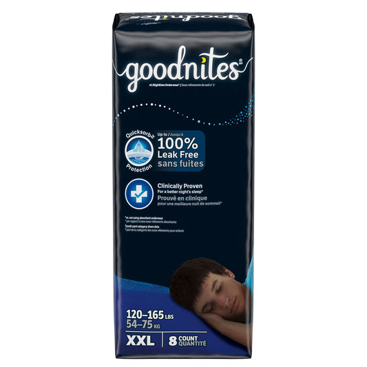 Male Youth Absorbent Underwear GoodNites Pull On with Tear Away Seams Size 7 / 2X-Large Disposable Heavy Absorbency