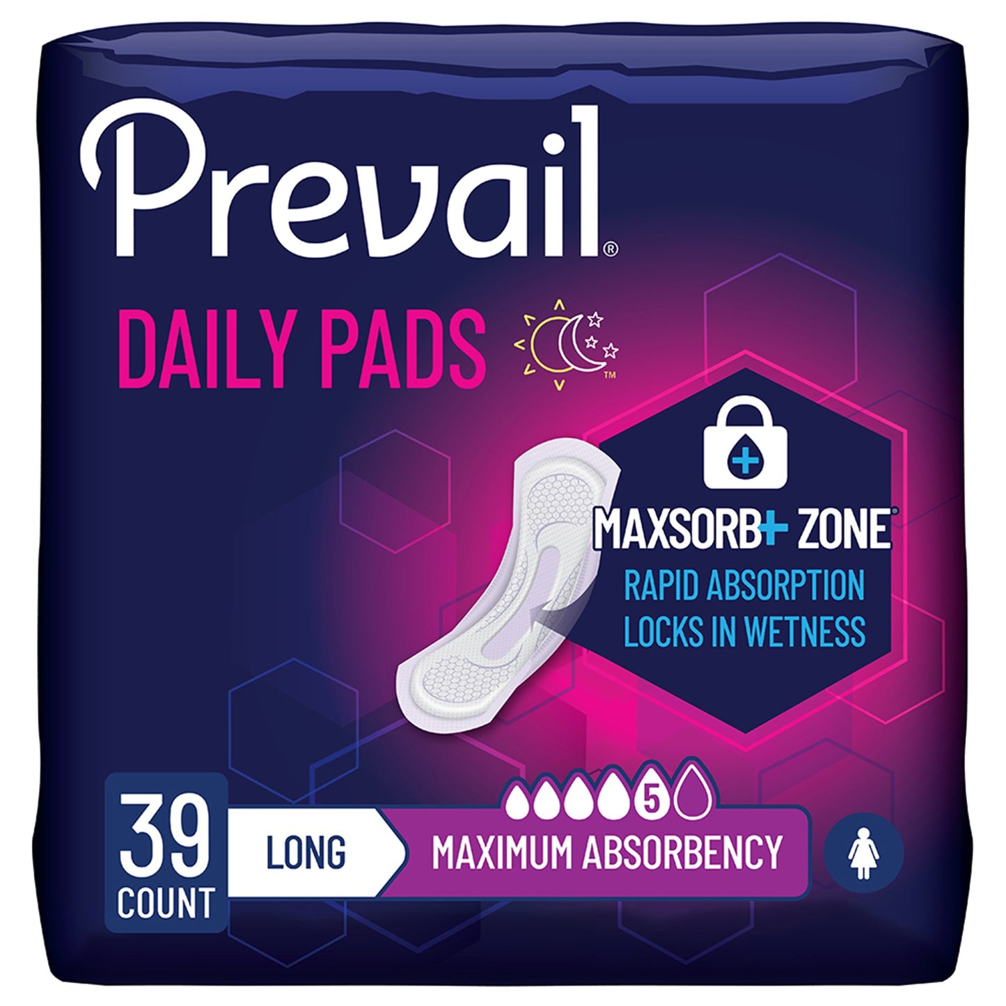 Prevail Daily Pads Maximum Bladder Control Pad, 13-Inch Length