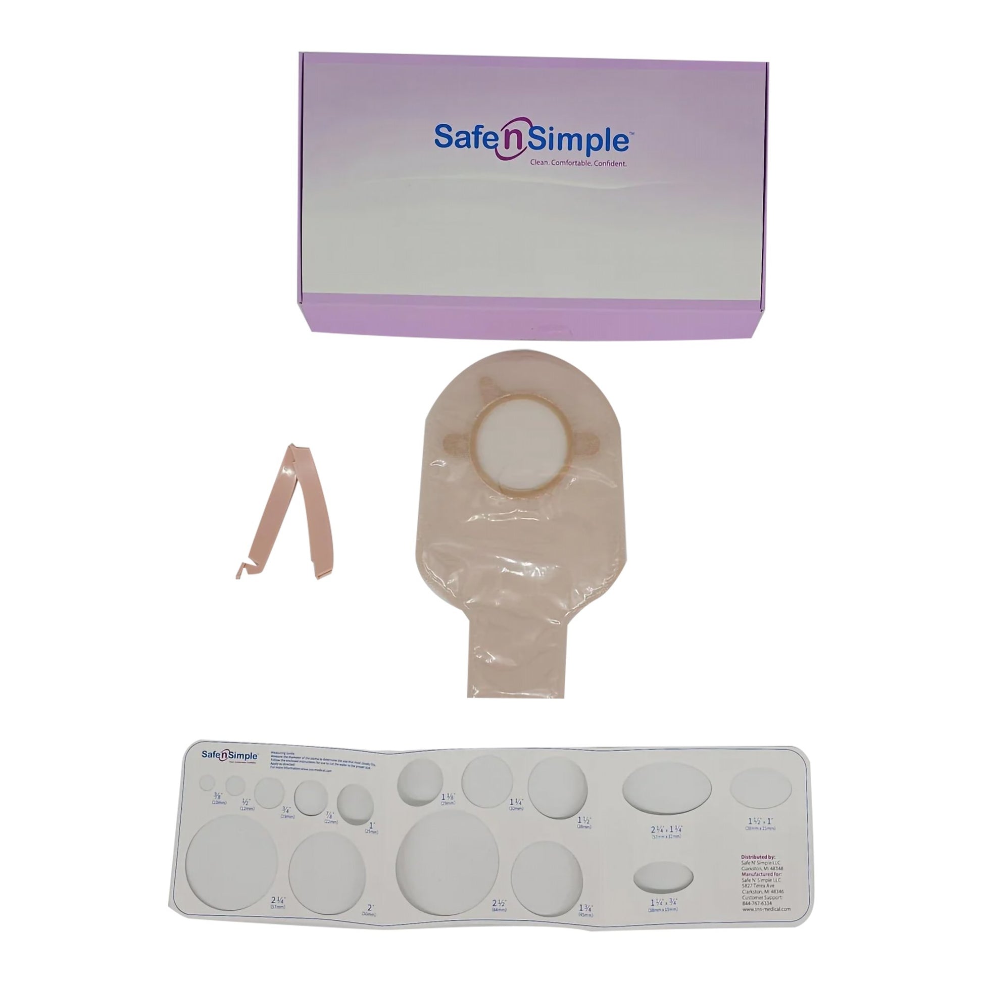 Ostomy Pouch Safe n Simple™ Two-Piece System 9 Inch Length Without Barrier Drainable