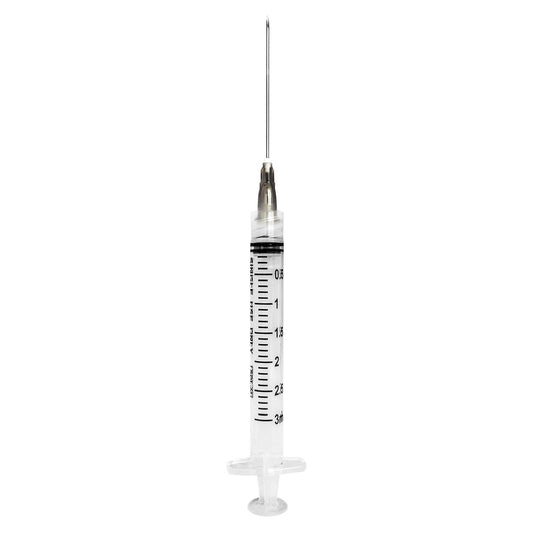 Standard Hypodermic Syringe with Needle Sol-M™ 3 mL 1-1/2 Inch 22 Gauge NonSafety Regular Wall