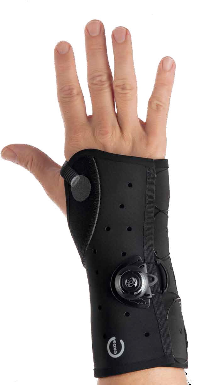 Wrist Brace with Boa Exos Thermoformable Polymer / Nylon Right Hand Black Small