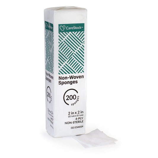CareStock™ Nonwoven Sponge, 2 x 2 Inch, 4-Ply