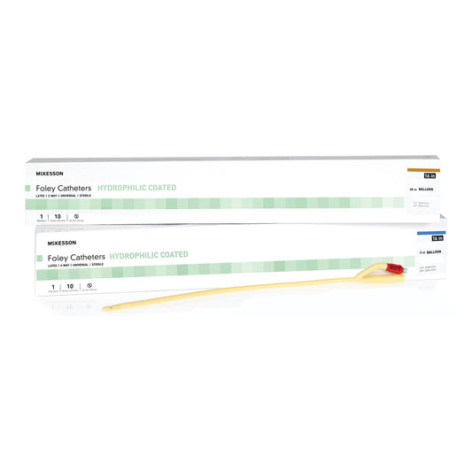McKesson Hydrophilic-Coated Latex Foley Catheter, Coud Tip, 16 Fr.