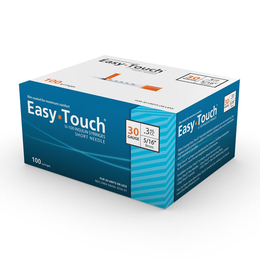 Standard Insulin Syringe with Needle EasyTouch™ 0.3 mL 5/16 Inch 30 Gauge NonSafety Thin Wall