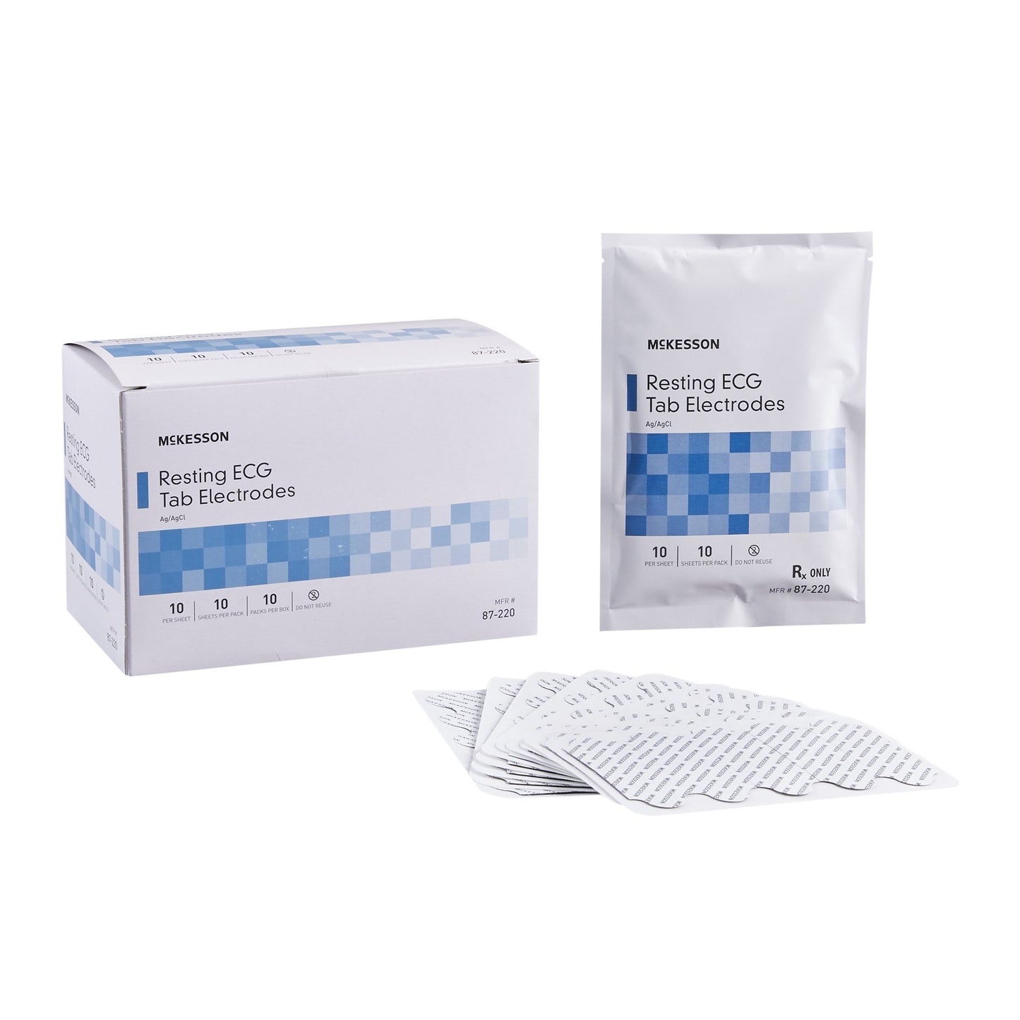 McKesson Resting ECG Tab Electrodes, Ag/AgCl