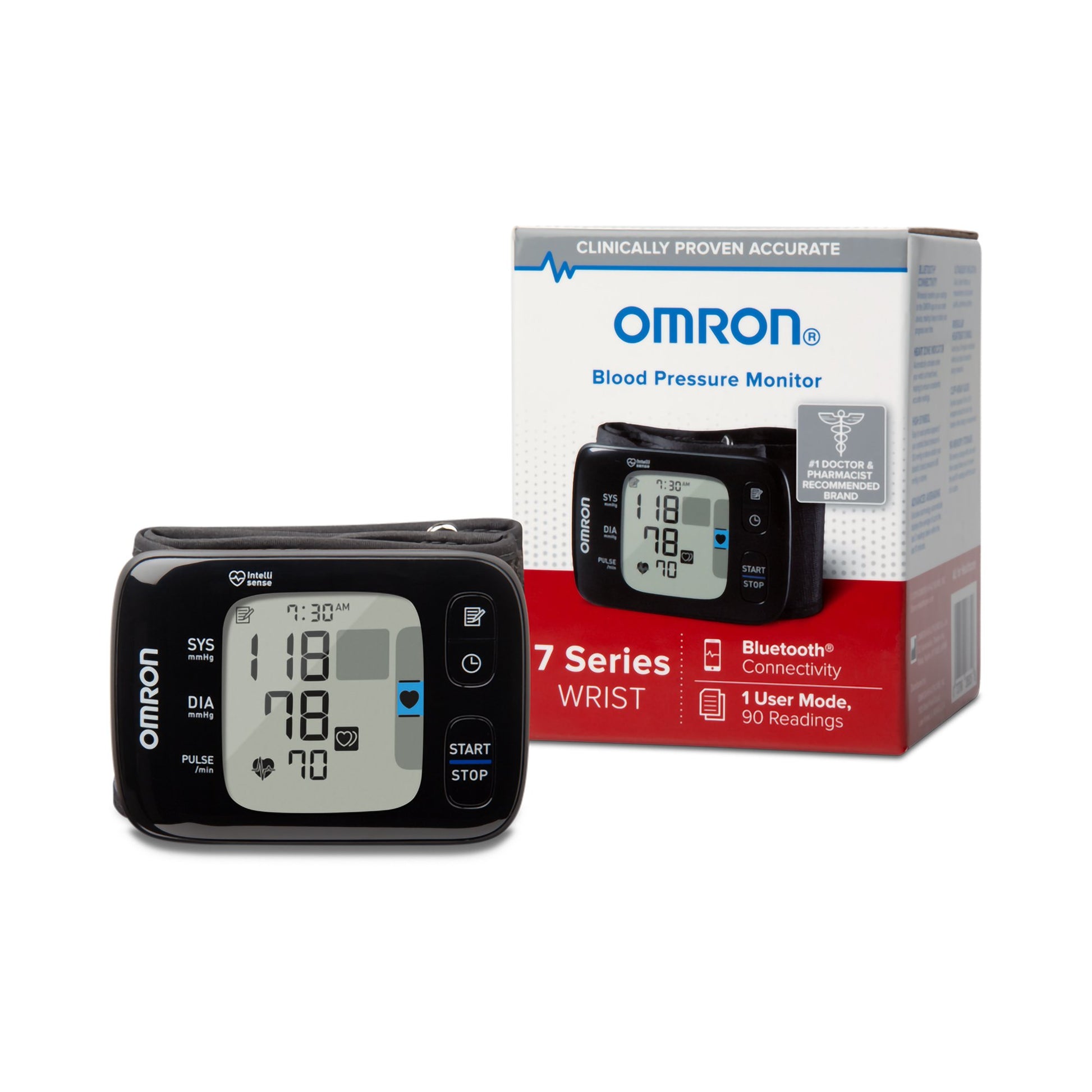 Omron 7 Digital Blood Pressure Wrist Unit, Automatic Inflation, Universal Cuff