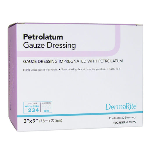 DermaRite Petrolatum Impregnated Dressing, 3 x 9 Inch