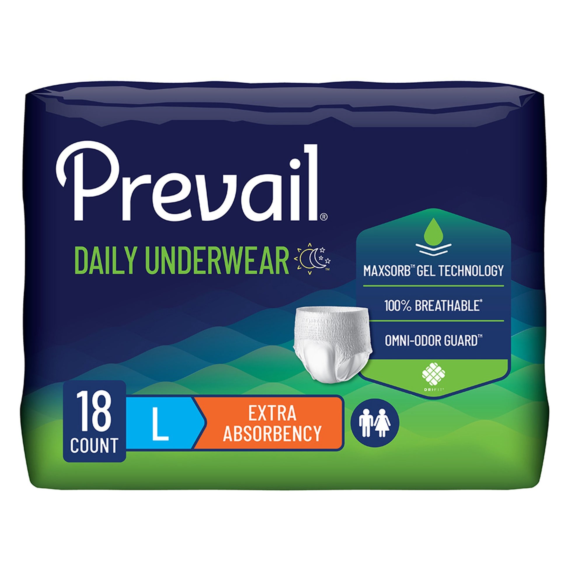 Prevail Daily Underwear Extra Absorbent Underwear, Large