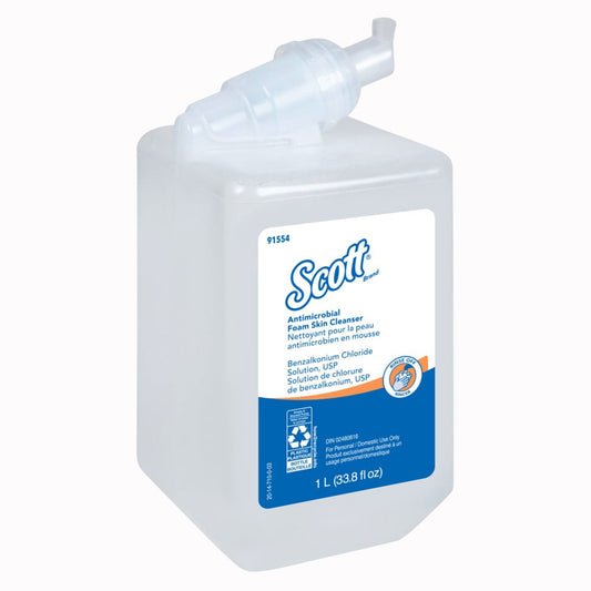 Scott Antimicrobial Foam Skin Cleanser, 1-liter Dispenser Refill Bottle