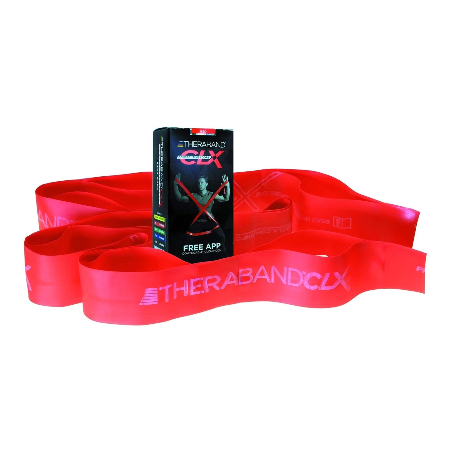 Exercise Resistance Band with Loops TheraBand CLX™ Consecutive Loops Red 4 Inch X 5 Foot Medium Resistance