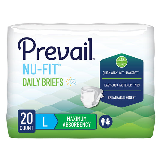 Prevail Nu-Fit Daily Briefs, Maximum Absorbency, Large