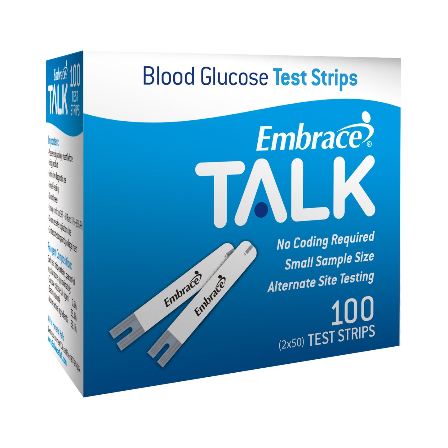 Omnis Health Embrace Talk Blood Glucose Test Strips