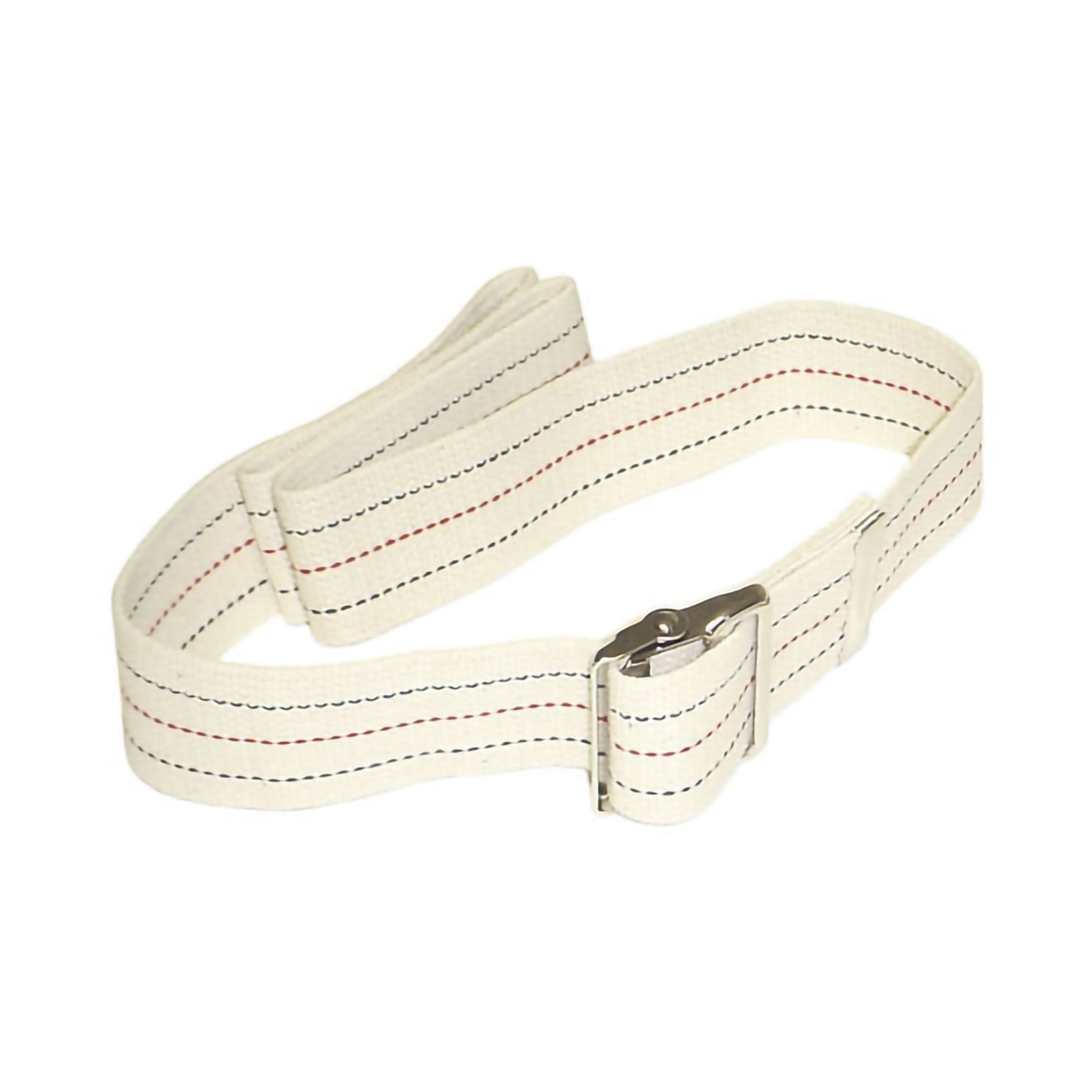 Maddak Gait Belt, 54 Inch, White with Red and Blue Stripes