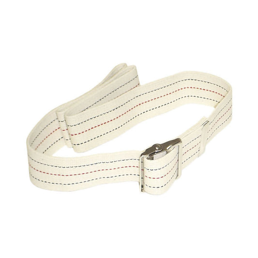 Maddak Gait Belt, 54 Inch, White with Red and Blue Stripes