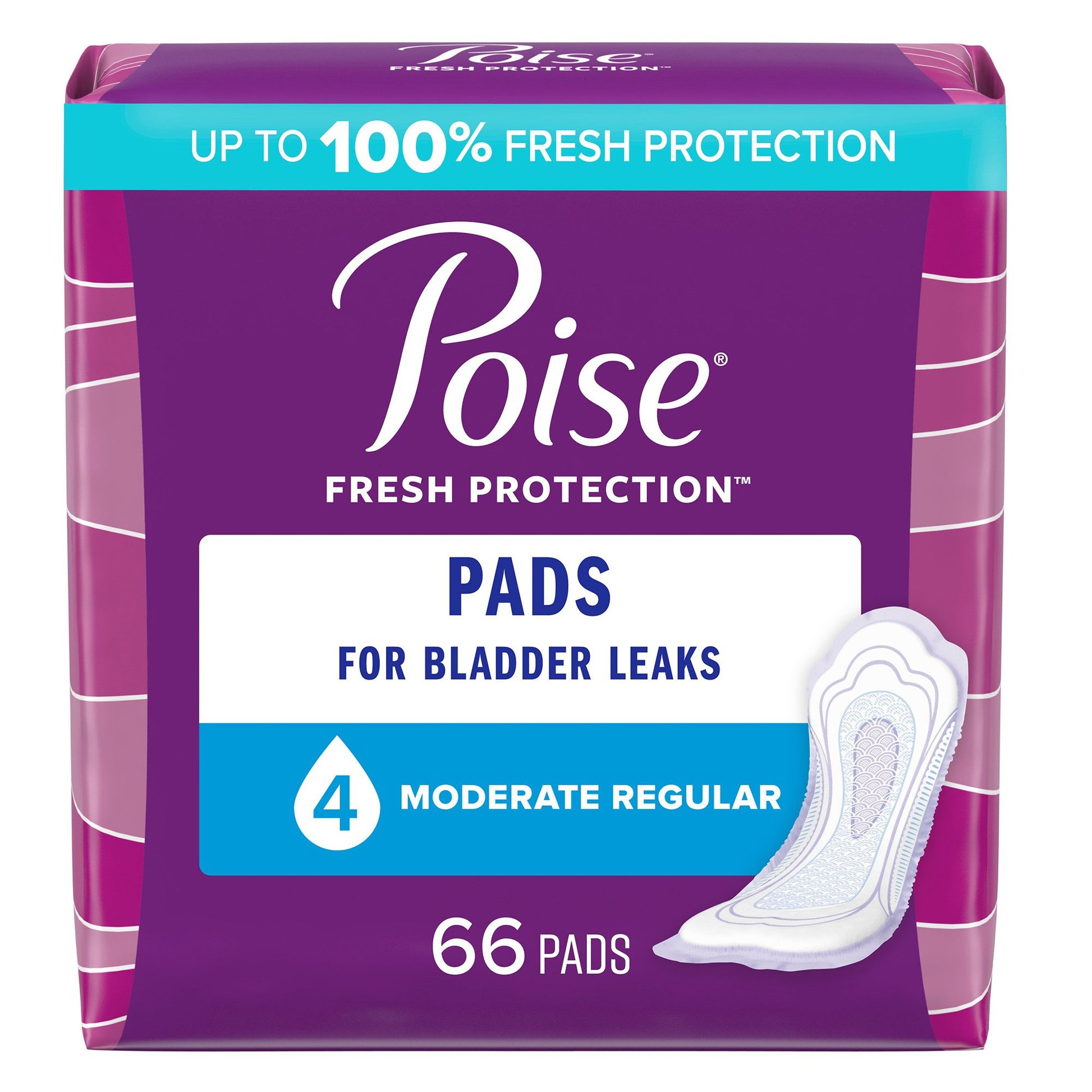 Poise Moderate Absorbency Bladder Control Pad, Regular Length