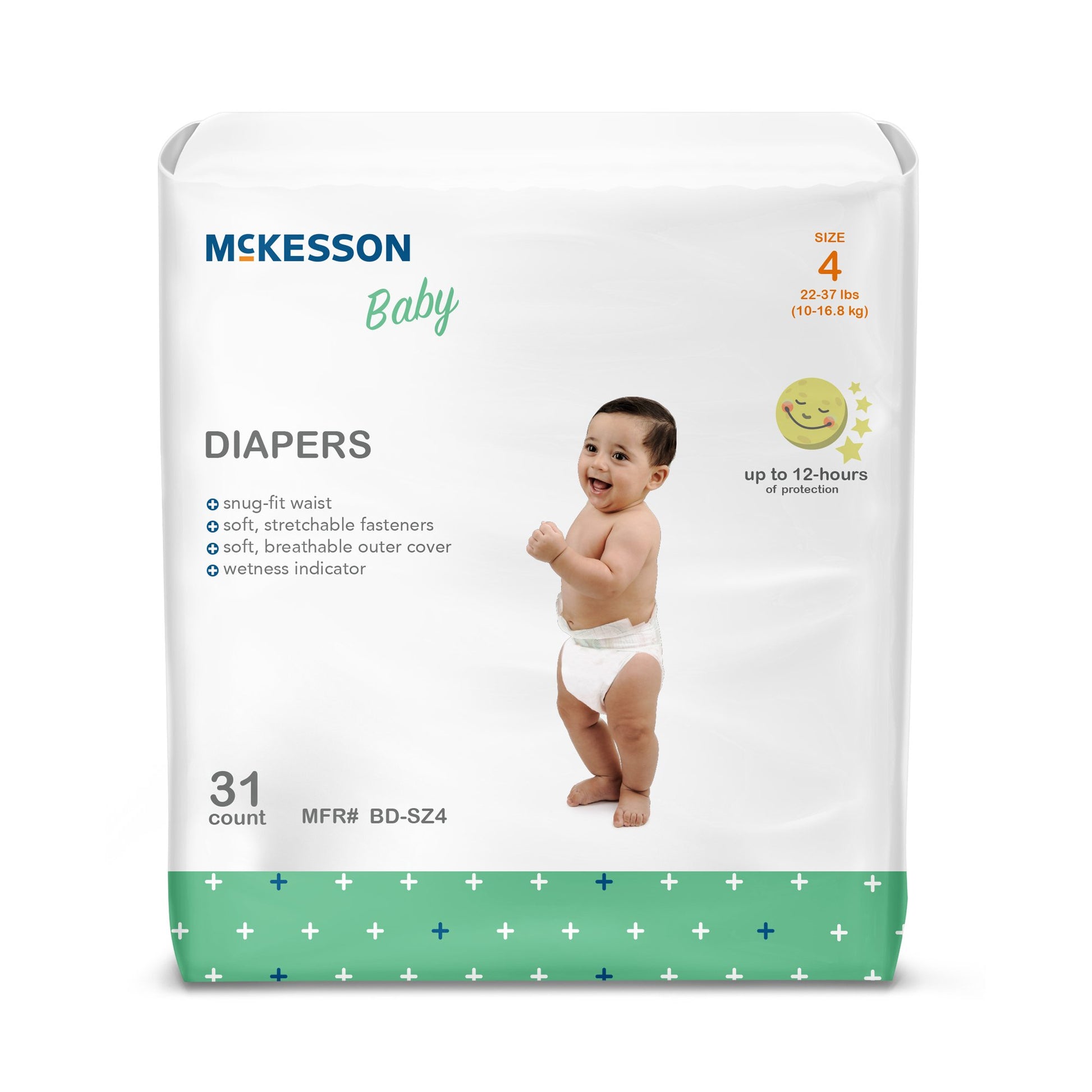 McKesson Baby Diaper, Size 4 for Toddlers weighing 22 – 31 lbs.
